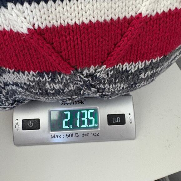 Tommy Hilfiger DarkAcademia Preppy Y2K Cardigan Navy Red Marled Knit Sweater XL - Picture 12 of 12